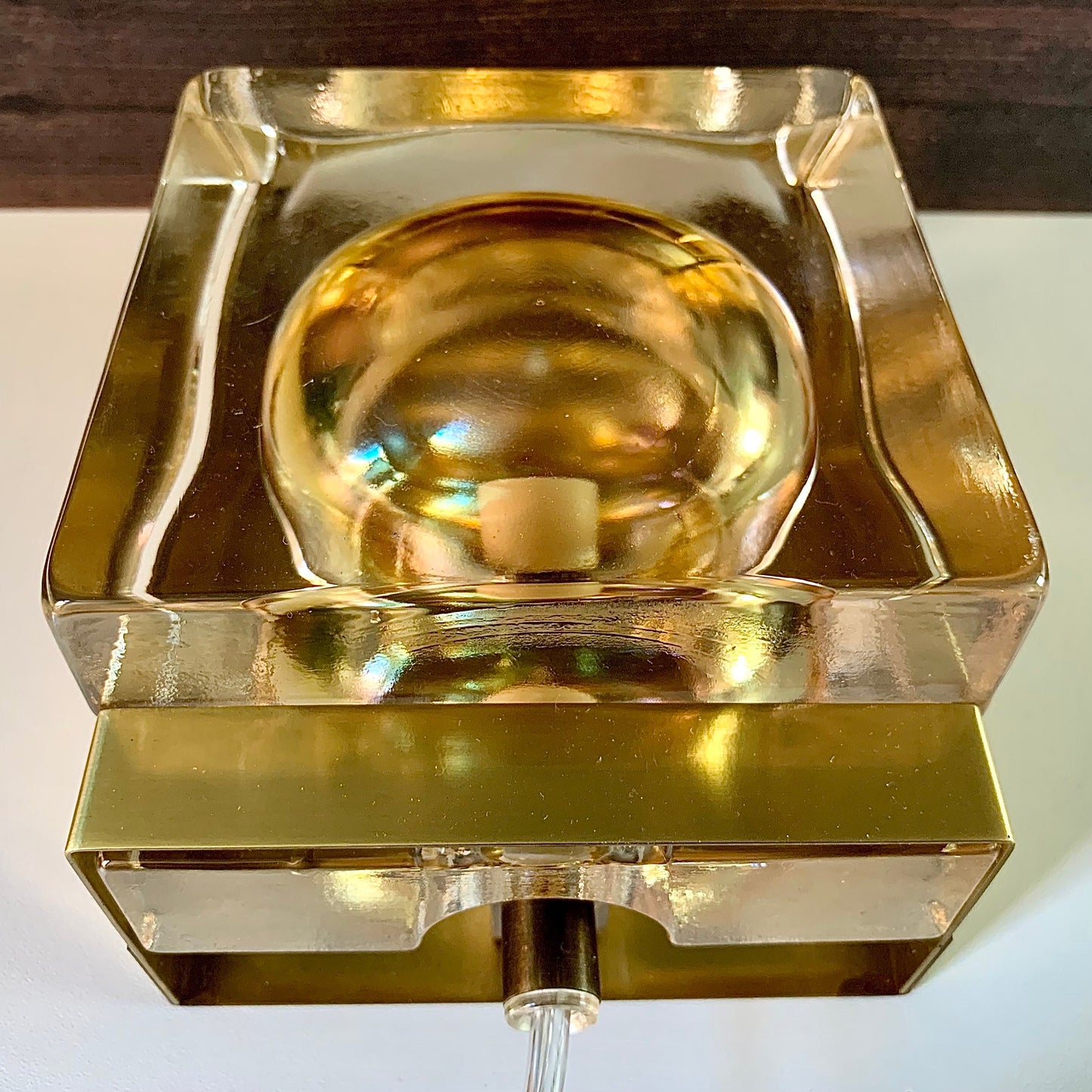 Vitrika Maritime Danish Glass Sconce Wall Lamp Vintage Hollywood Regency Art Deco Lighting