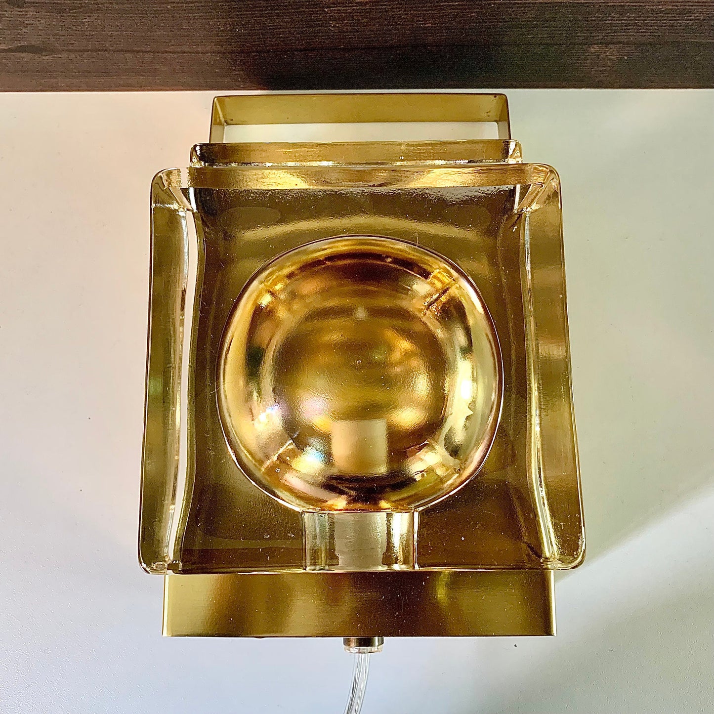 Vitrika Maritime Danish Glass Sconce Wall Lamp Vintage Hollywood Regency Art Deco Lighting