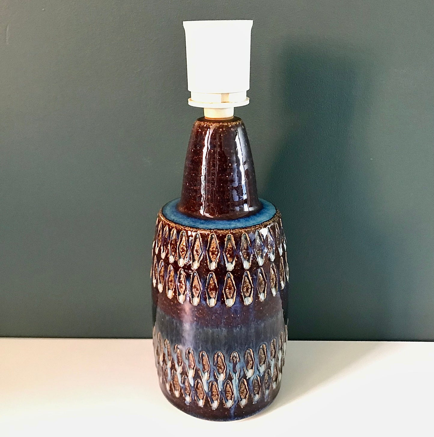 Soholm Danish Ceramic Current Blue Table Lamp Scandi EM