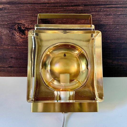Vitrika Maritime Danish Glass Sconce Wall Lamp Vintage Hollywood Regency Art Deco Lighting