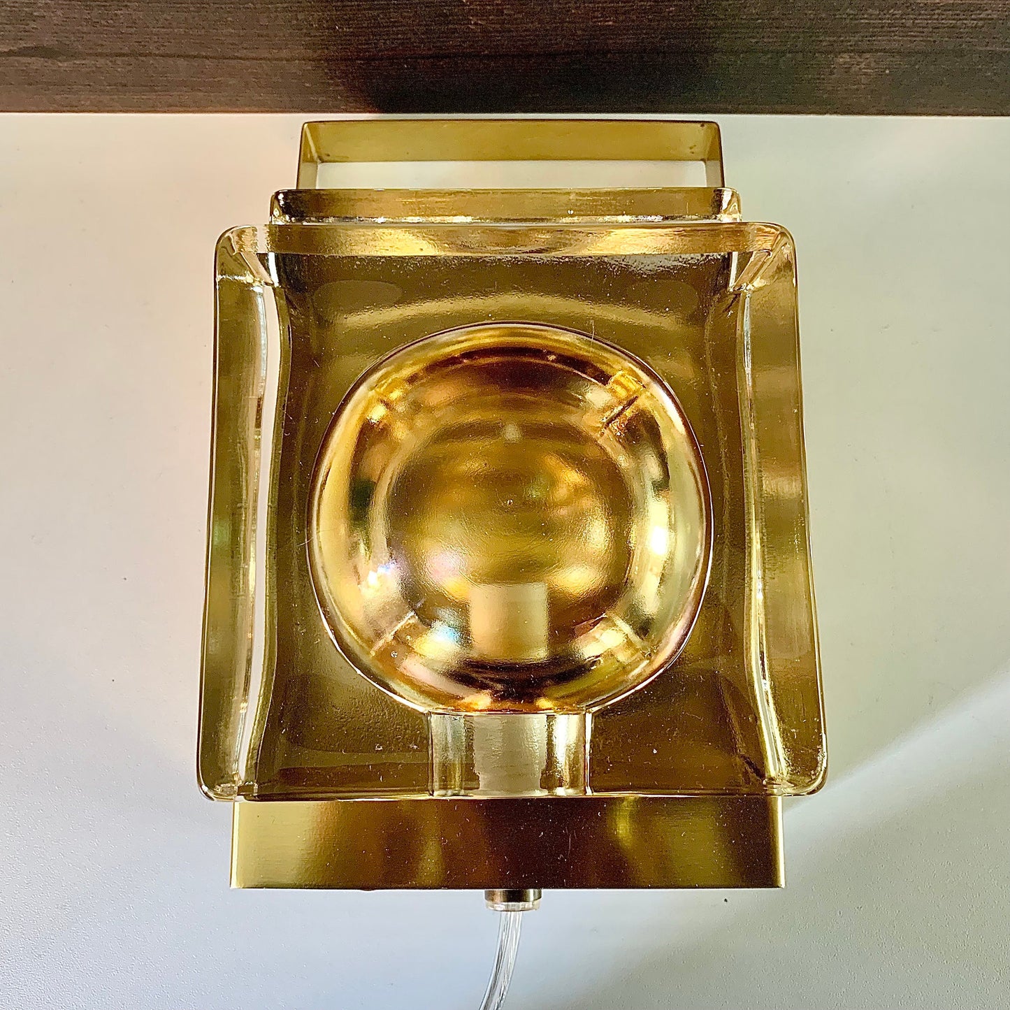 Vitrika Maritime Danish Glass Sconce Wall Lamp Vintage Hollywood Regency Art Deco Lighting