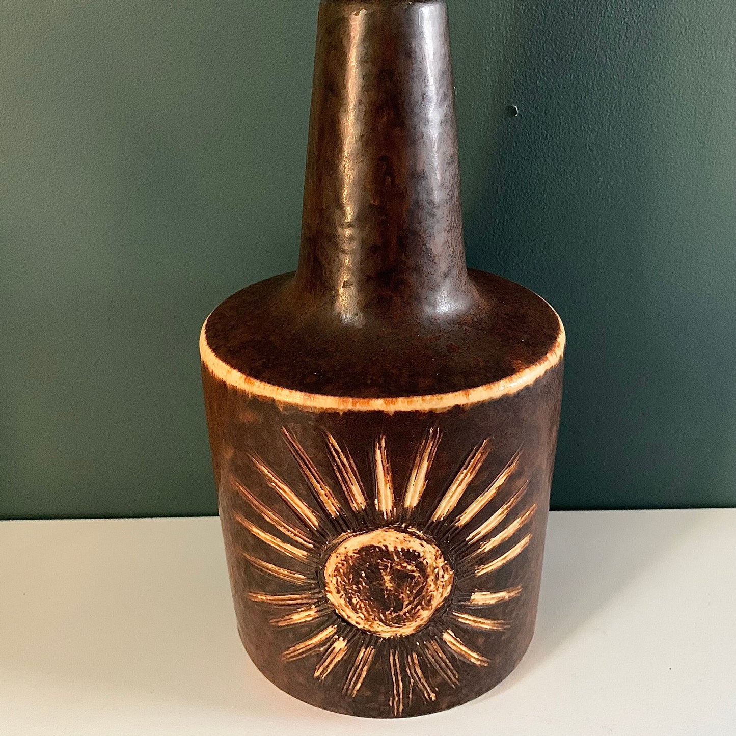 Large Soholm Sunflower Danish Ceramic Table Lamp 1960s 1970s 1203