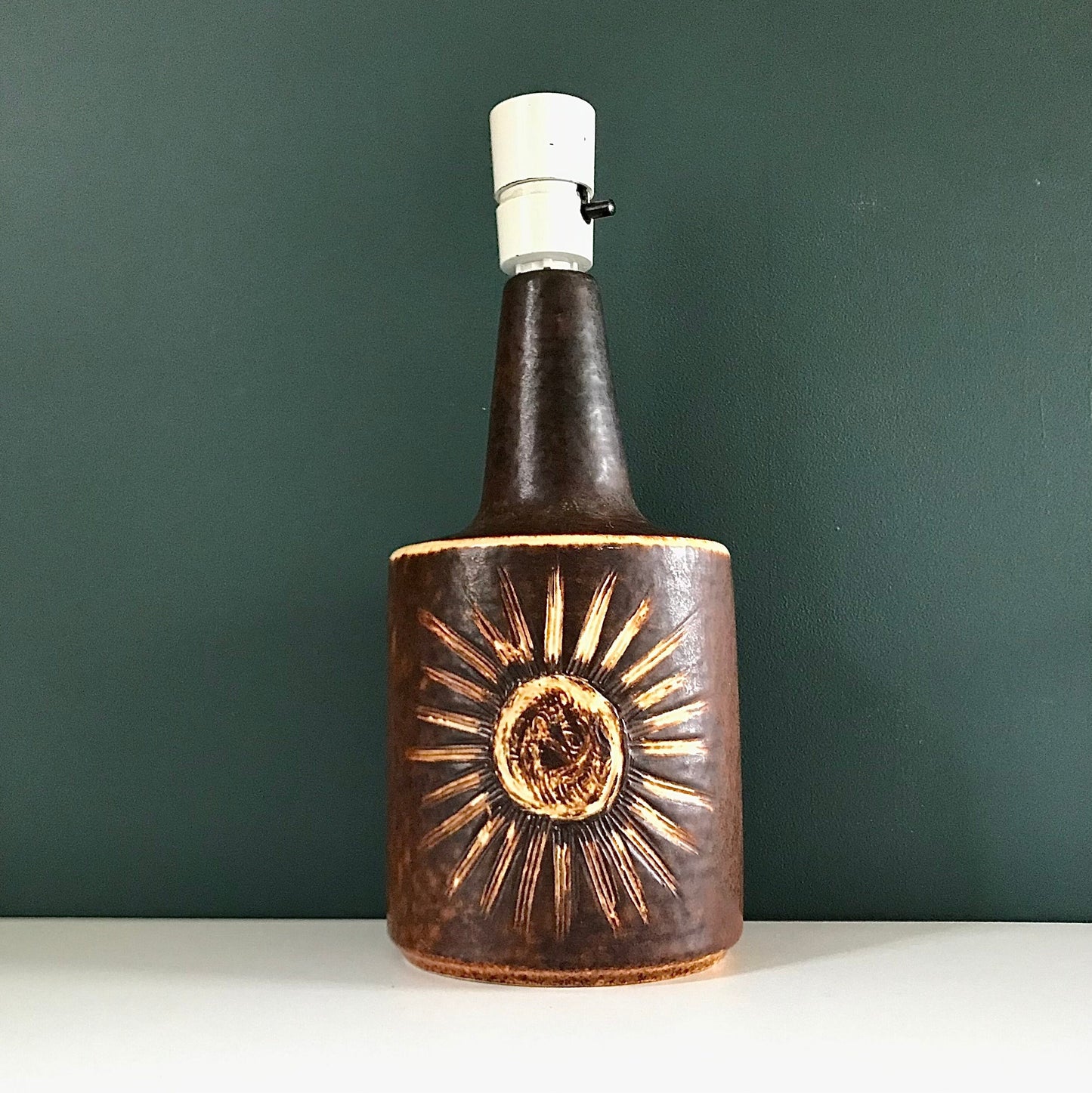 Large Soholm Sunflower Danish Ceramic Table Lamp 1960s 1970s 1203