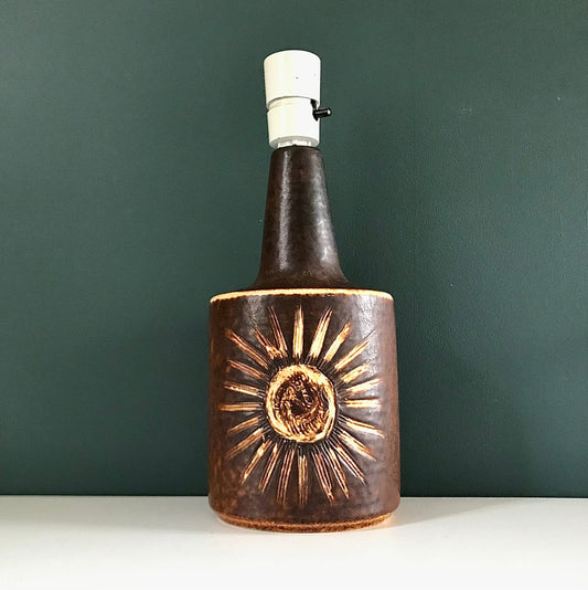 Large Soholm Sunflower Danish Ceramic Table Lamp 1960s 1970s 1203