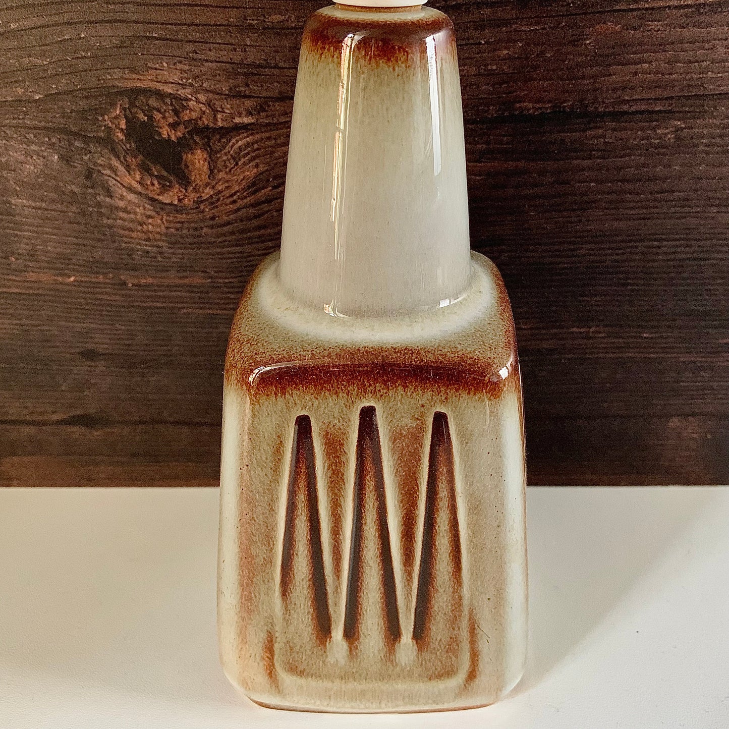 Soholm Ivory Cinnamon Danish Ceramic Table Lamp 1960s 1970s EJ