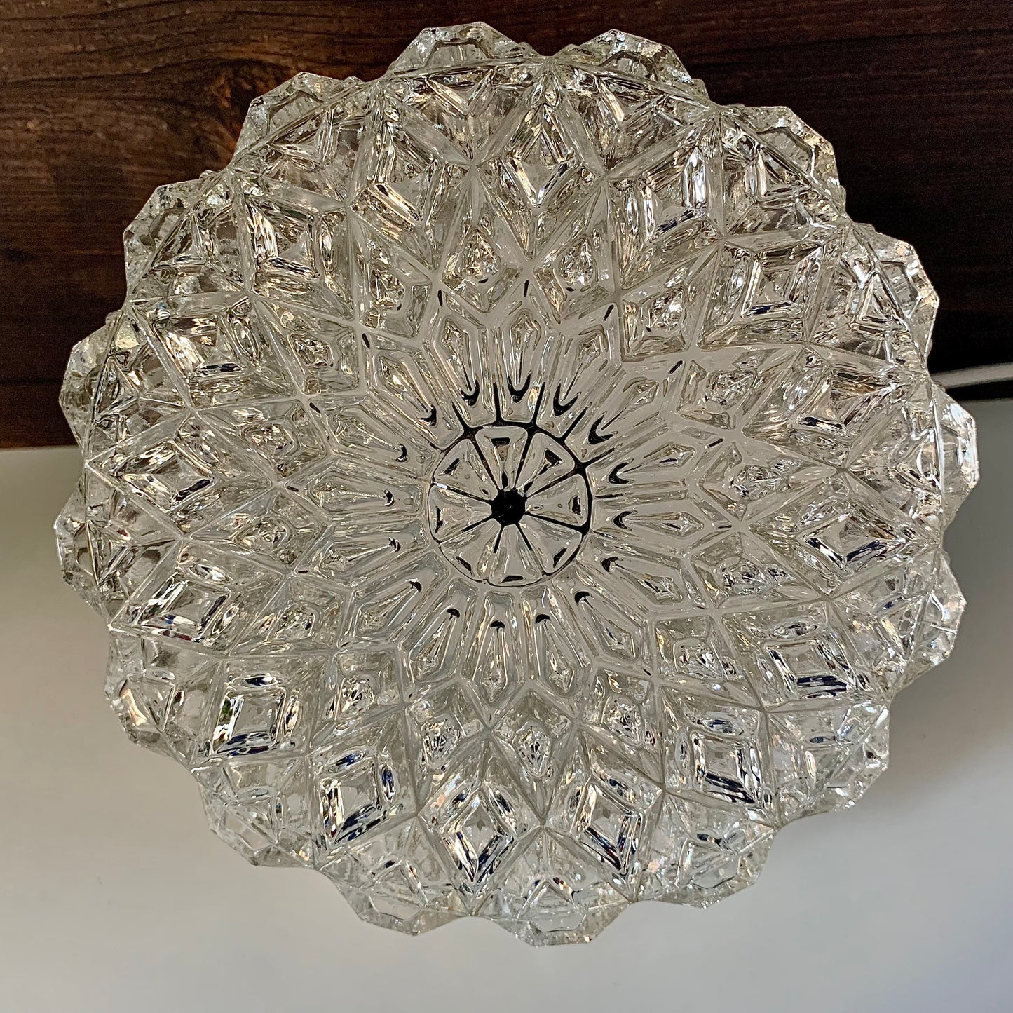 Mid Century Modern Danish Scandinavian Glass Pendant Lamp Space Age 1960s Swedish Lighting