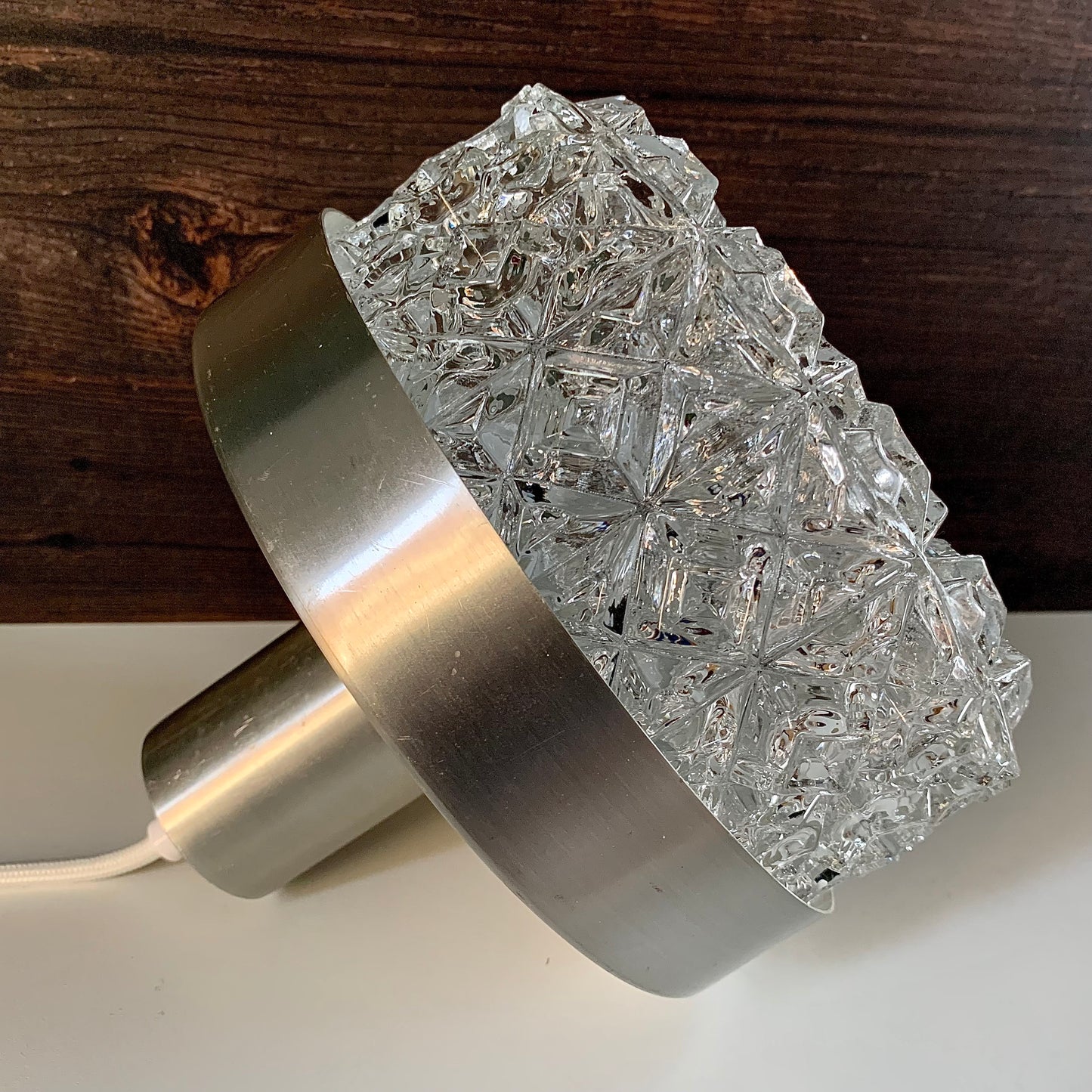 Mid Century Modern Danish Scandinavian Glass Pendant Lamp Space Age 1960s Swedish Lighting