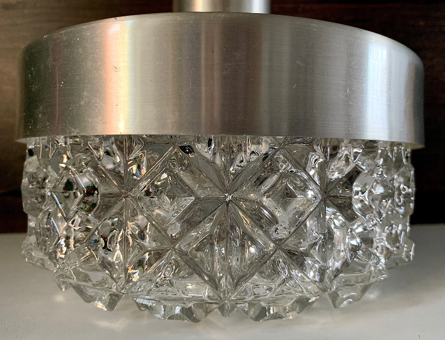Mid Century Modern Danish Scandinavian Glass Pendant Lamp Space Age 1960s Swedish Lighting