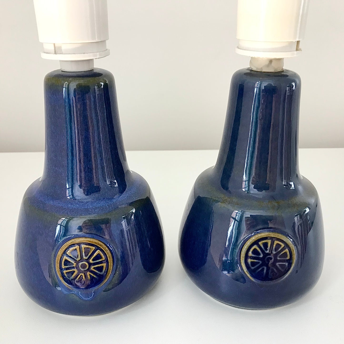 Soholm Blue Nordlys Danish Ceramic Table Lamp 1960s 1004