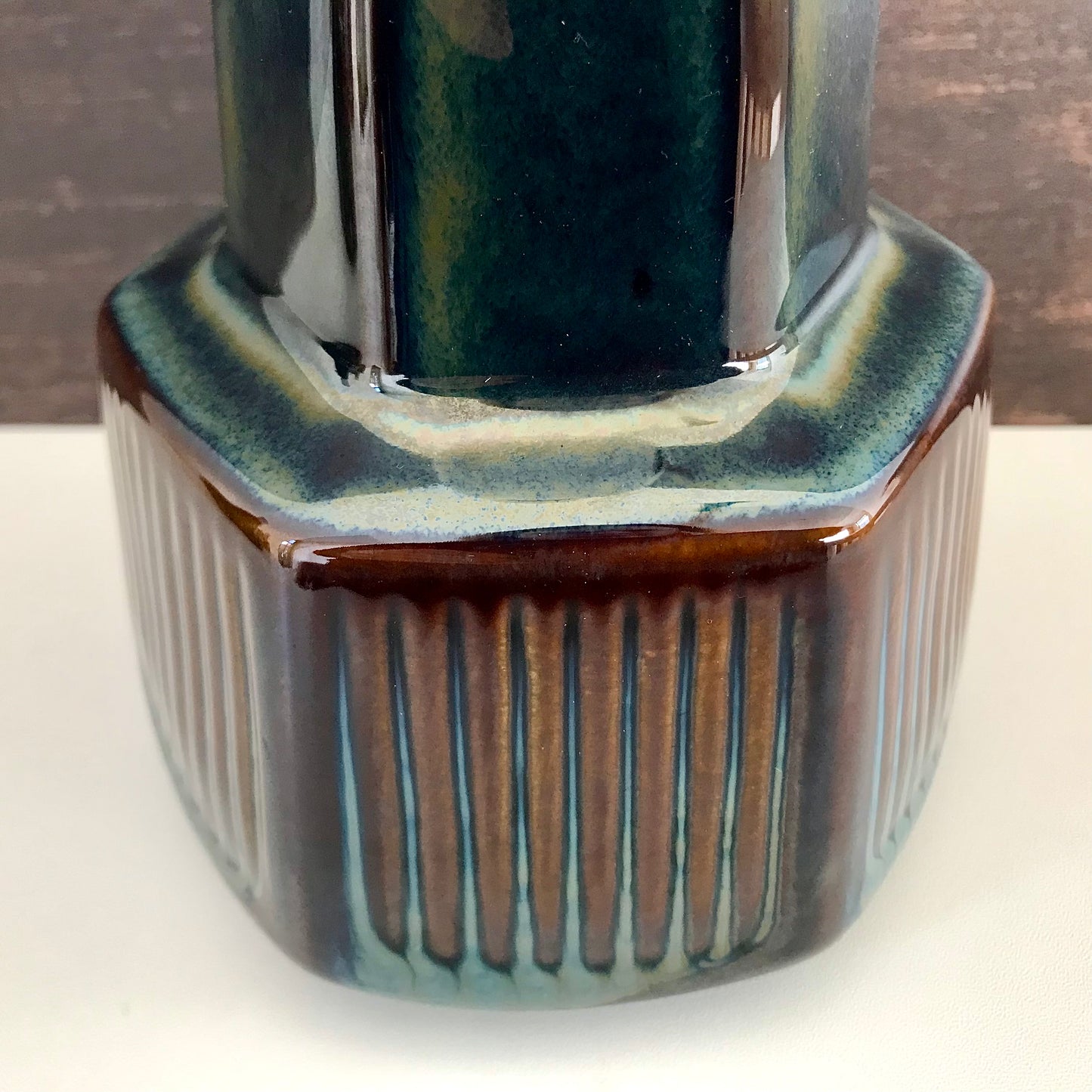 Soholm Pottery Blue Danish Table Lamp Vintage 1960s Retro Scandinavian Light 1056