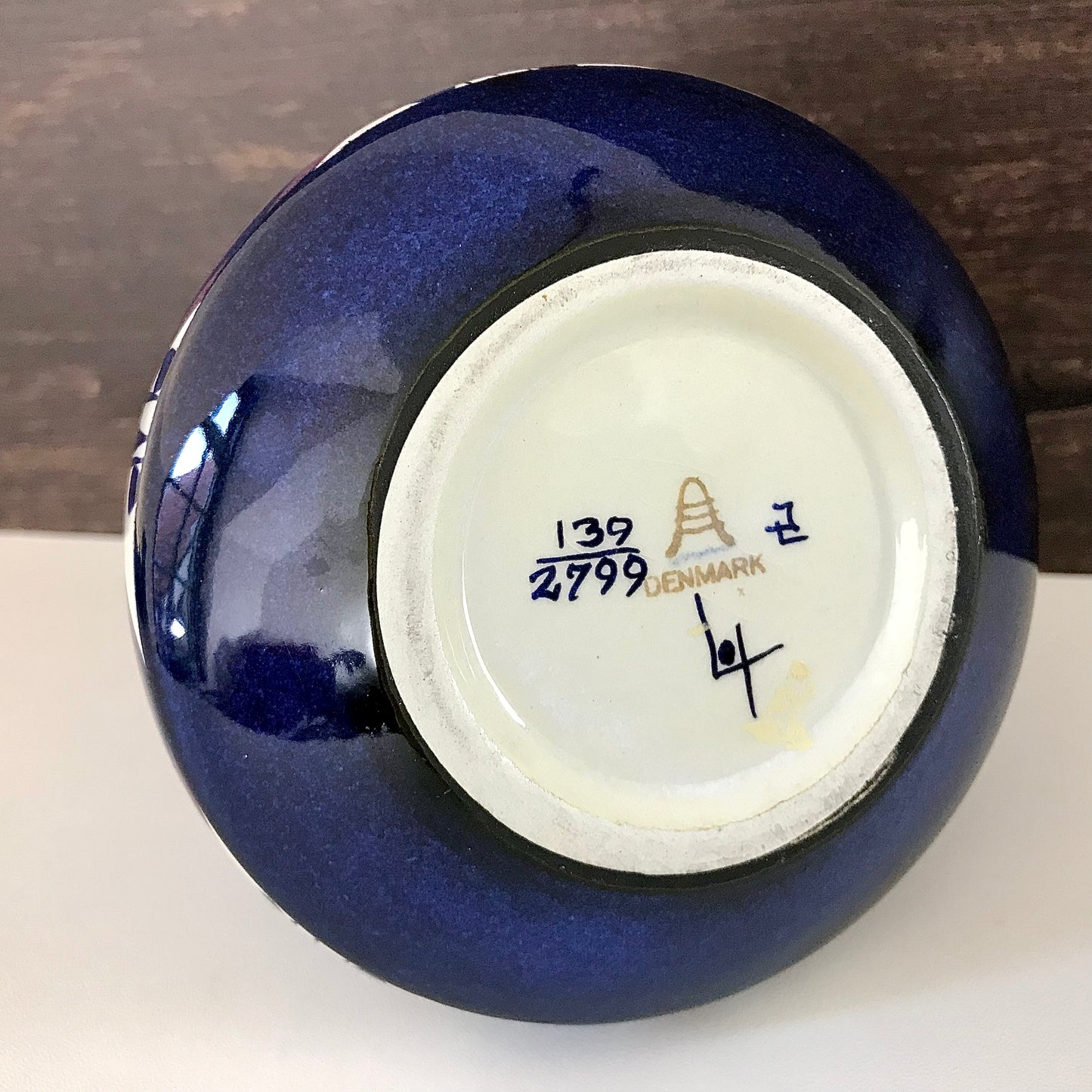 Royal Copenhagen Tenera Danish Vase Jug Purple Blue Ceramic Scandinavian Pottery Vintage