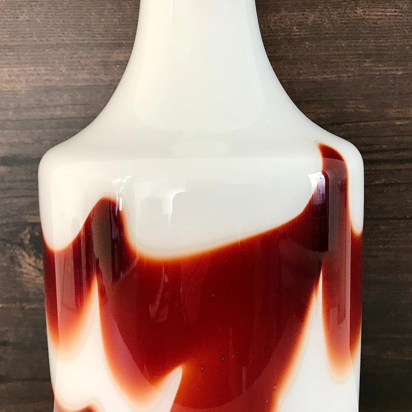 Huge Holmegaard Red Opal Glass Table Lamp Danish 1970s Light Vintage Scandinavian Lighting