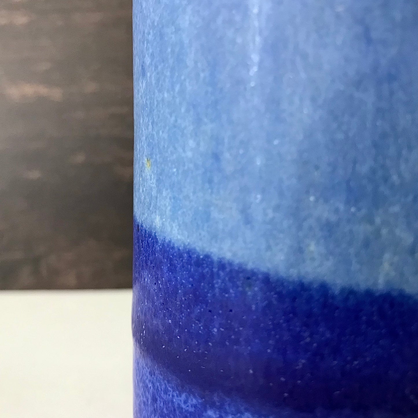 Tue Poulsen Blue Danish Studio Pottery Vase Haresfur Glaze