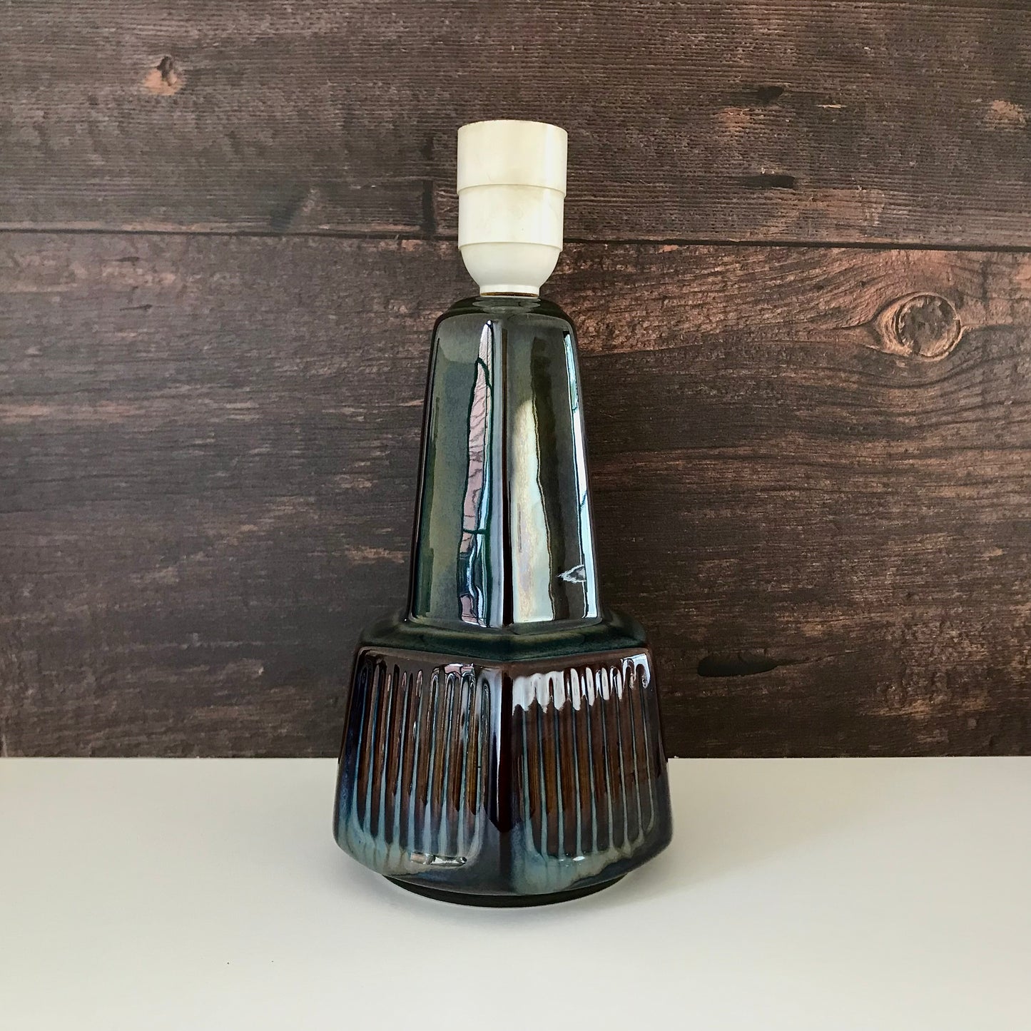 Soholm Pottery Blue Danish Table Lamp Vintage 1960s Retro Scandinavian Light 1056