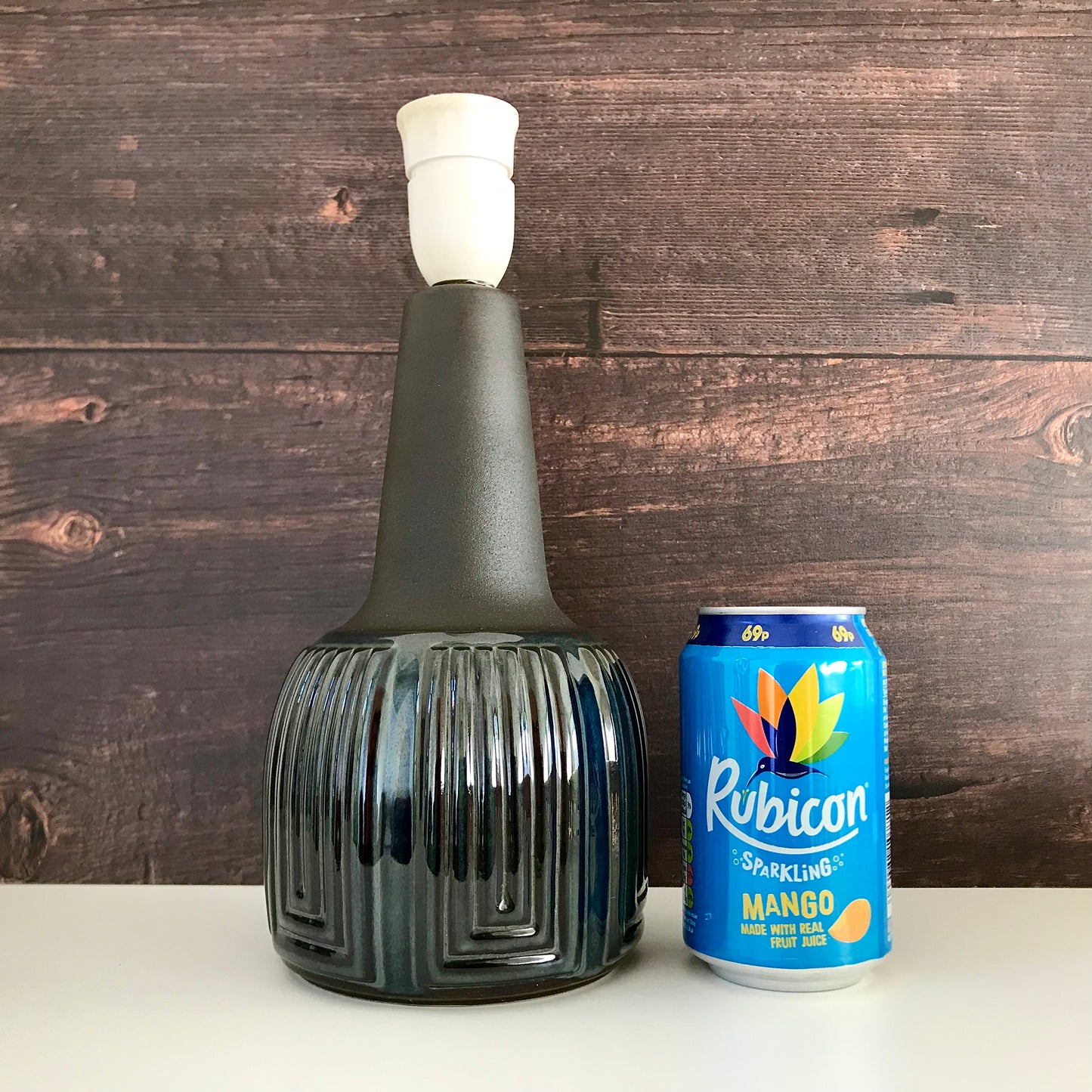 Soholm Pottery Blue Danish Table Lamp 1960s Retro Scandinavian 1039