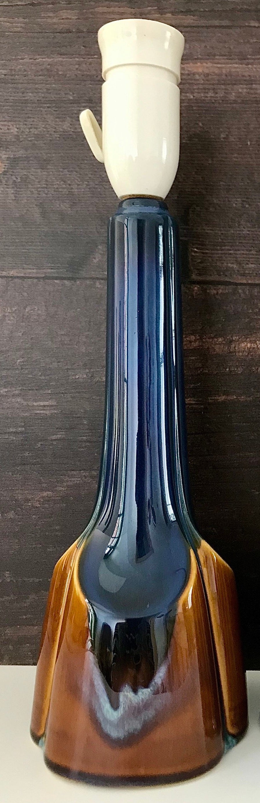 Soholm Pottery Blue Danish Table Lamp 1960s Retro Scandinavian 940