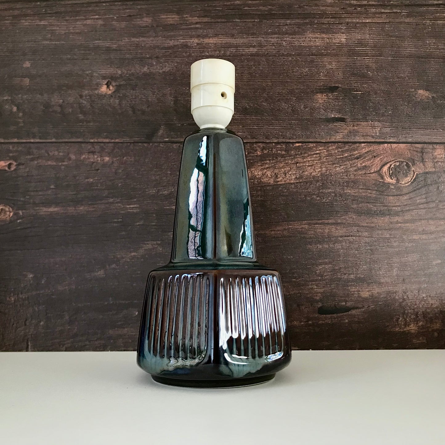 Soholm Pottery Blue Danish Table Lamp Vintage 1960s Retro Scandinavian Light 1056
