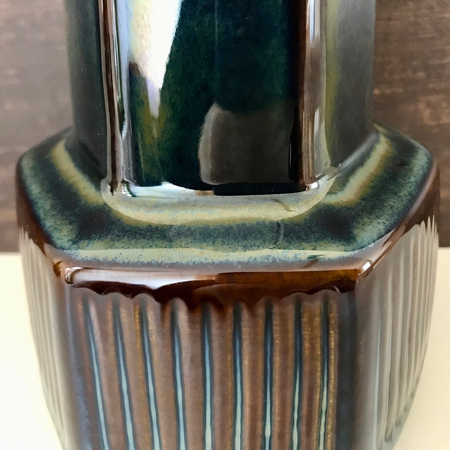 Soholm Pottery Blue Danish Table Lamp Vintage 1960s Retro Scandinavian Light 1056