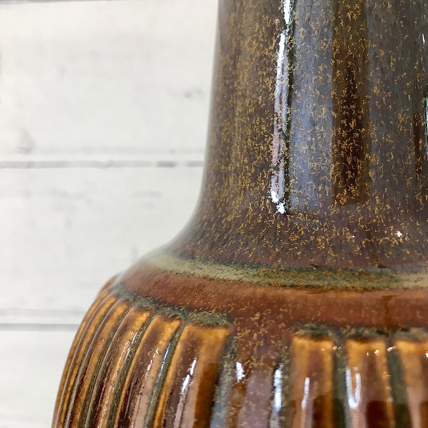 Soholm Pottery Gold Purple Danish Table Lamp 1960s Retro Scandinavian 1039