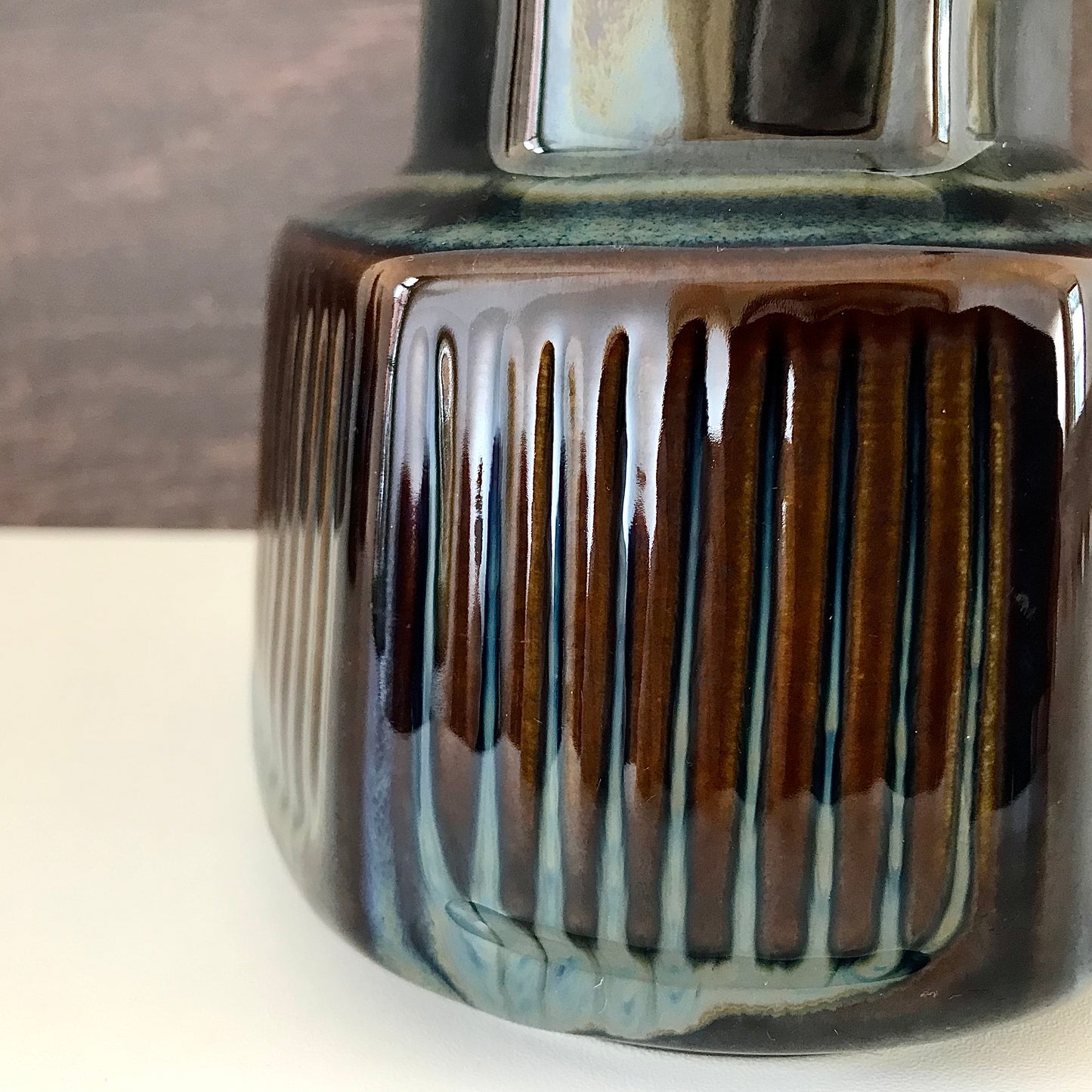 Soholm Pottery Blue Danish Table Lamp Vintage 1960s Retro Scandinavian Light 1056