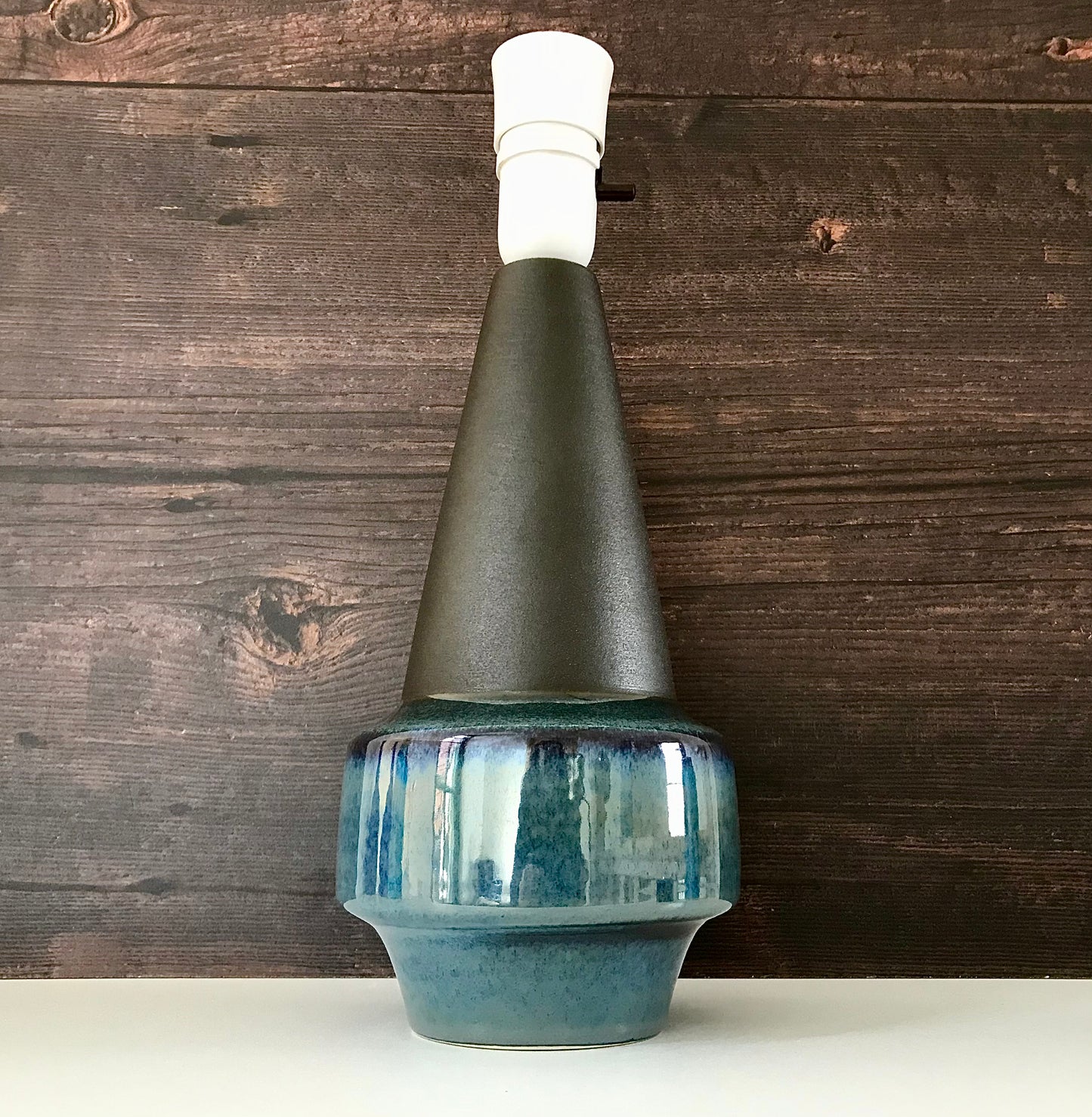 Soholm Pottery Blue Danish Ceramic Table Lamp Light 1010