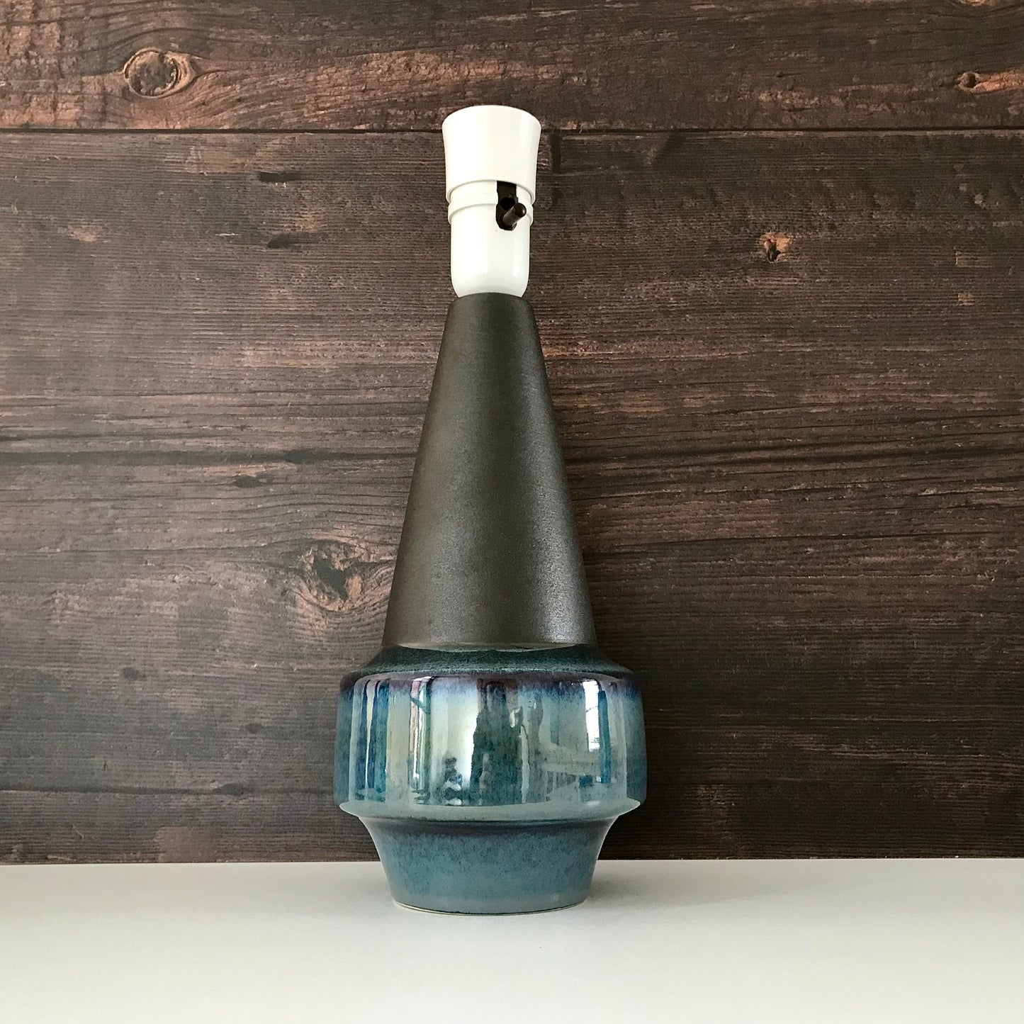 Soholm Pottery Blue Danish Ceramic Table Lamp Light 1010