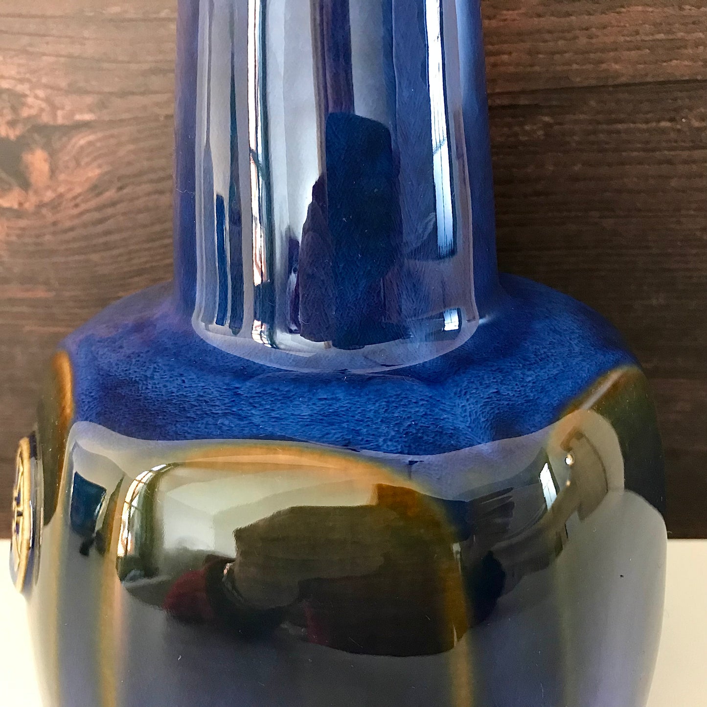 Large Soholm Blue Danish Table Lamp 1960s Nordlys Retro Scandi Pottery 1020