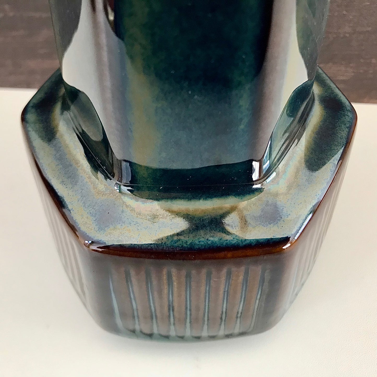 Soholm Pottery Blue Danish Table Lamp Vintage 1960s Retro Scandinavian Light 1056