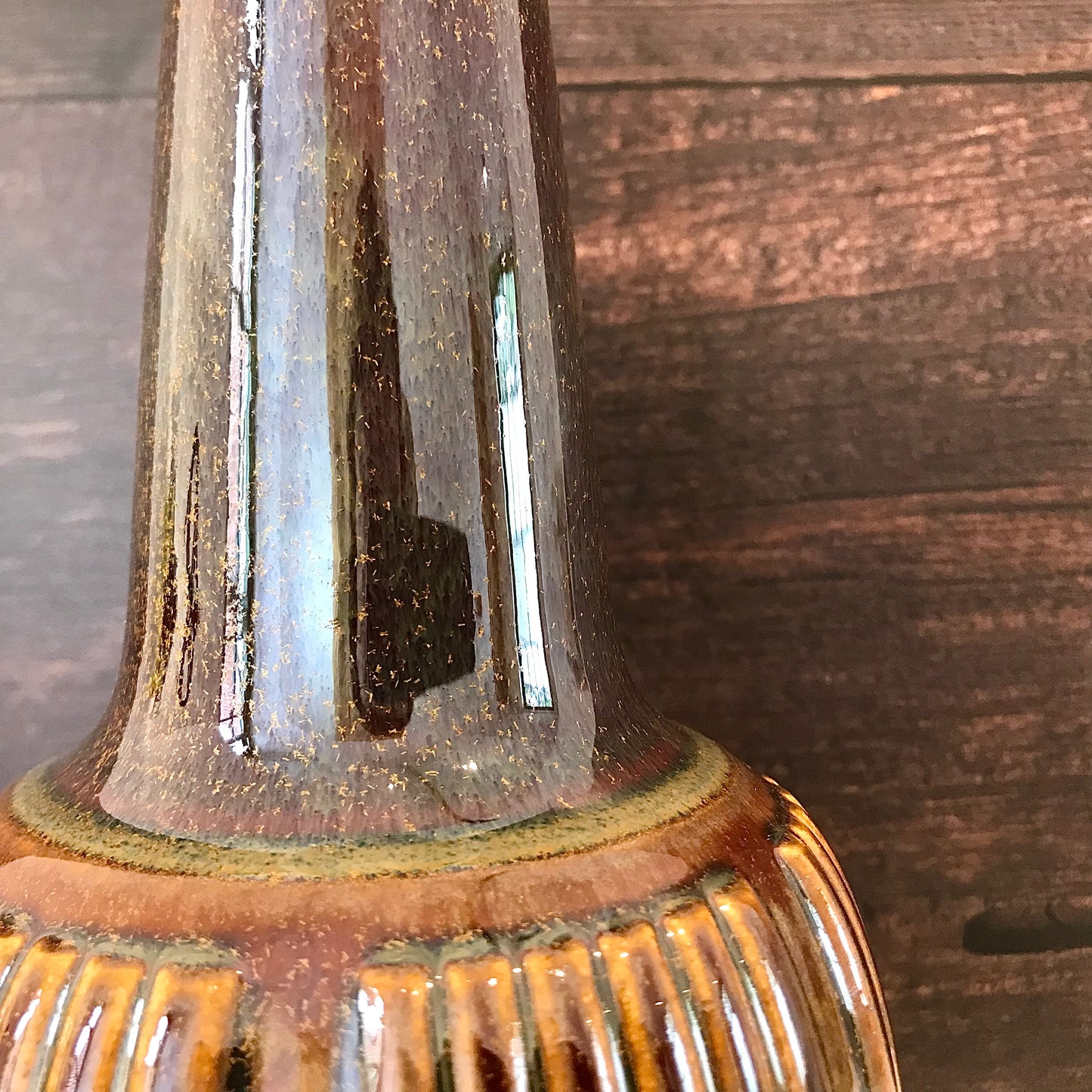 Soholm Pottery Gold Purple Danish Table Lamp 1960s Retro Scandinavian 1039