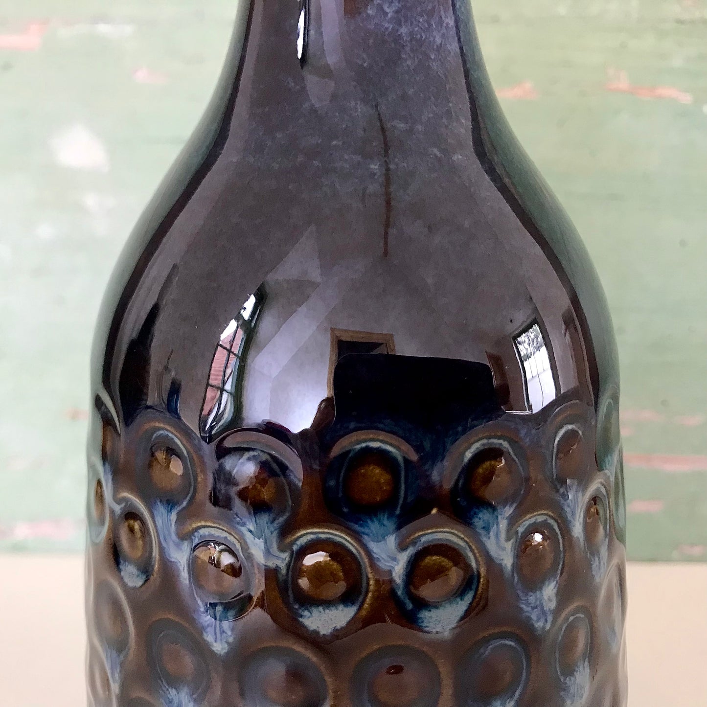 Soholm Pottery Blue Caramel Danish Ceramic Table Lamp 1960s 966