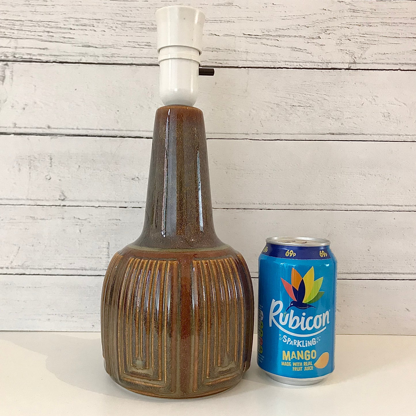 Soholm Pottery Gold Purple Danish Table Lamp 1960s Retro Scandinavian 1039