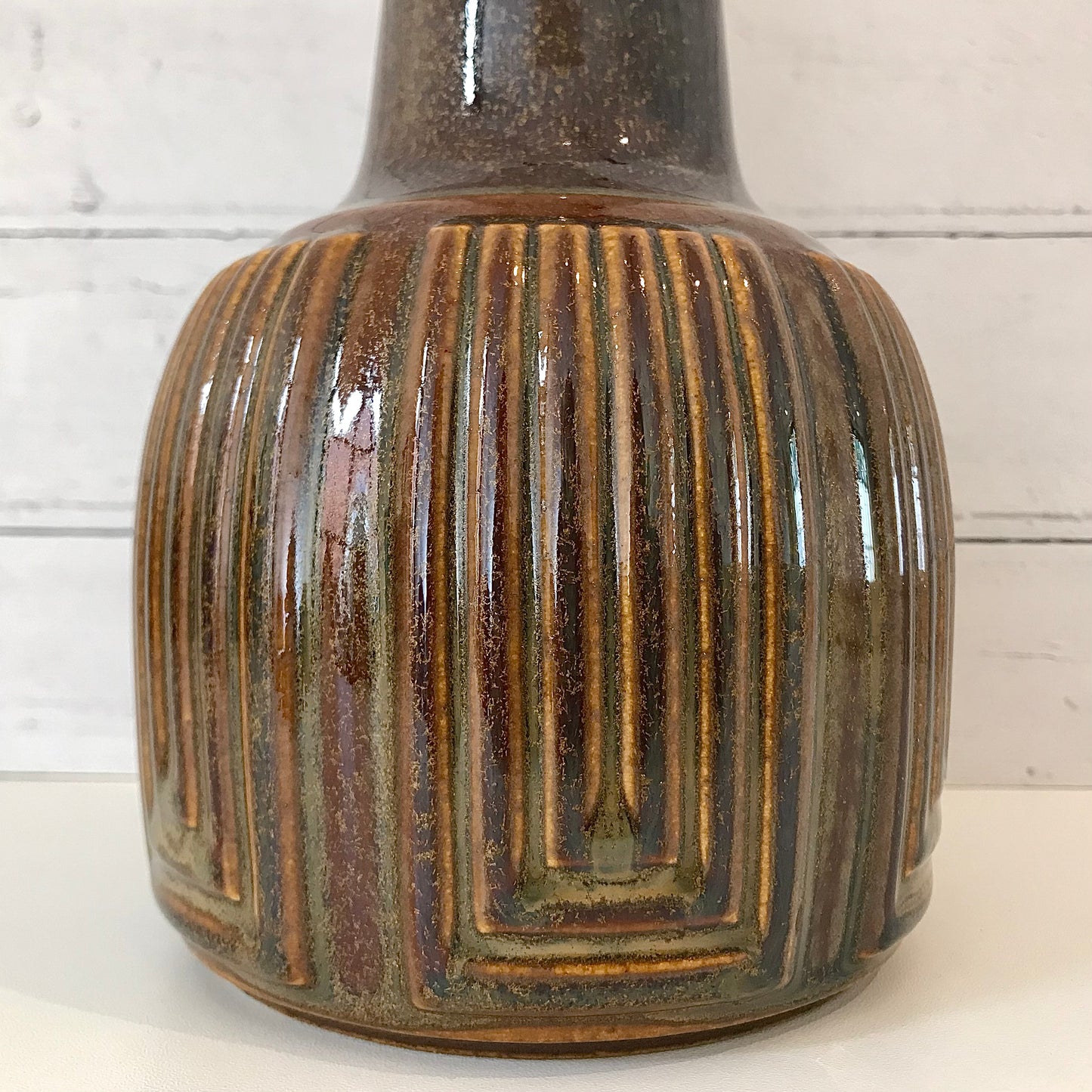 Soholm Pottery Gold Purple Danish Table Lamp 1960s Retro Scandinavian 1039