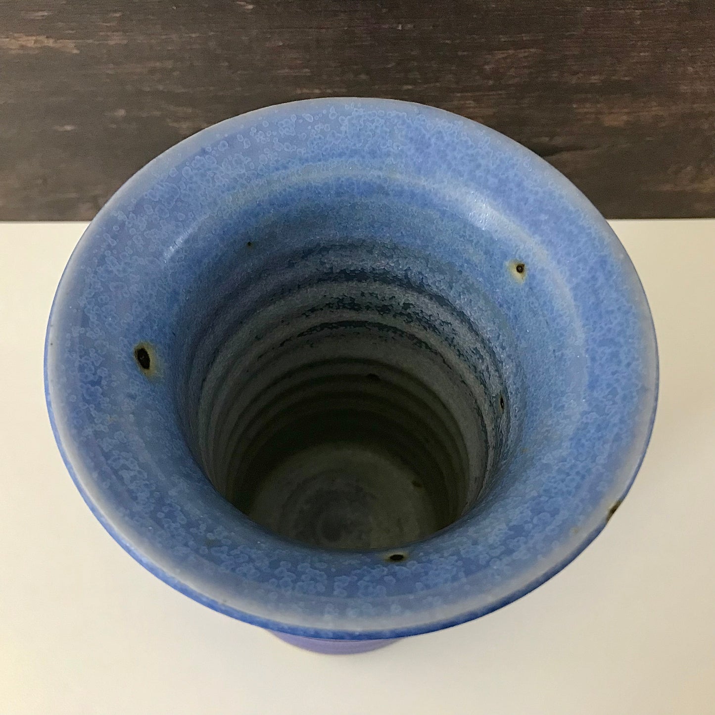 Tue Poulsen Blue Danish Studio Pottery Vase Haresfur Glaze