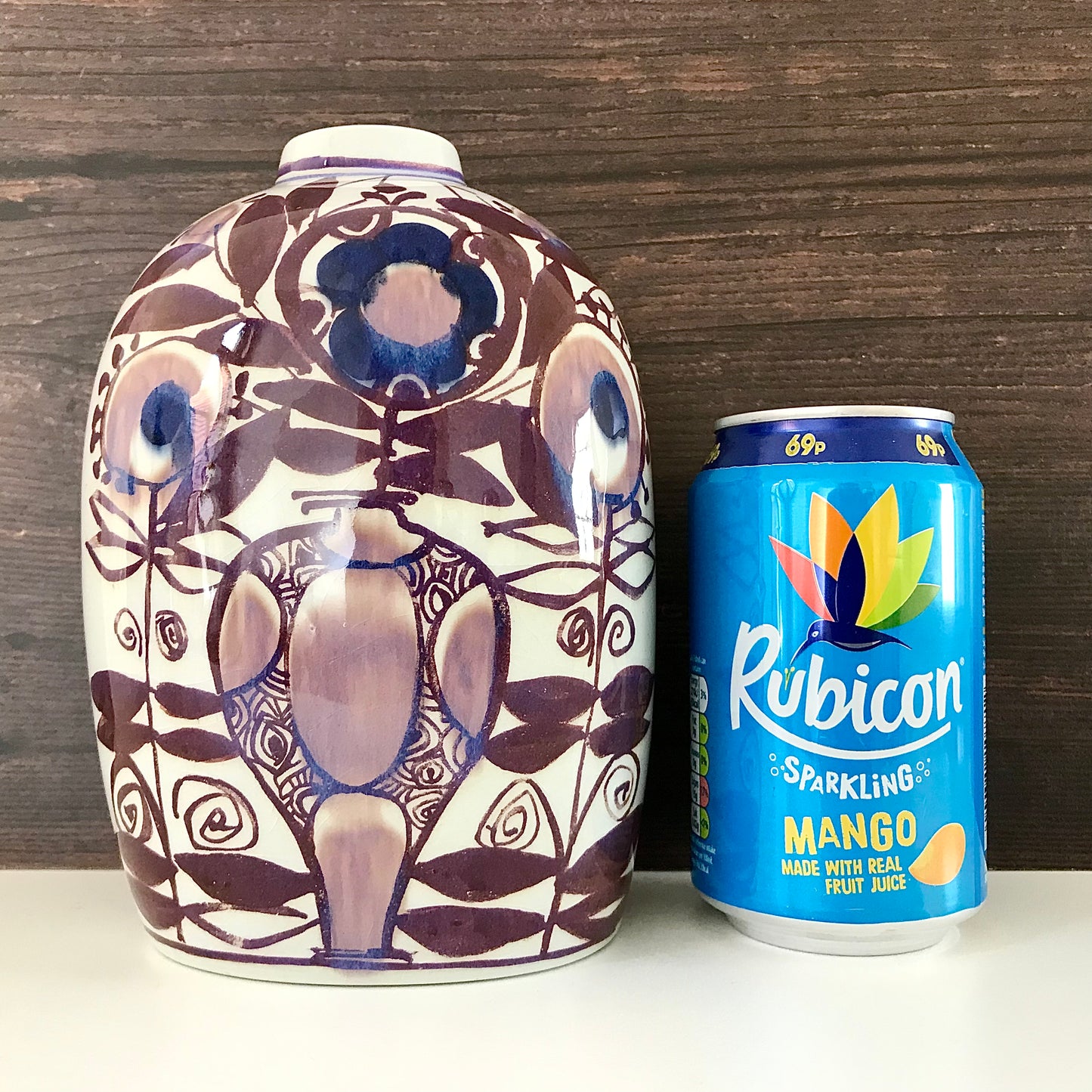 Royal Copenhagen Tenera Purple Ceramic Vase Danish 1960s Aluminia Scandinavian Pottery