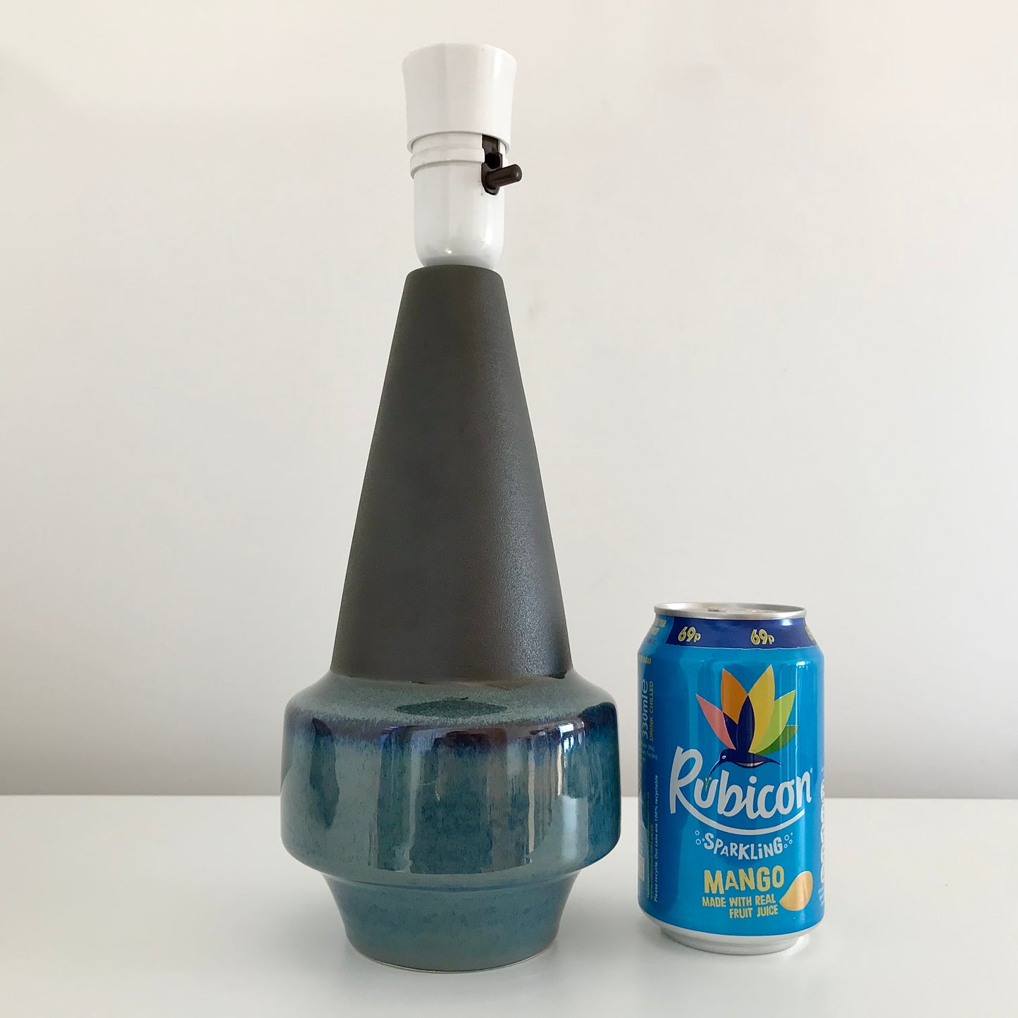 Soholm Pottery Blue Danish Ceramic Table Lamp Light 1010