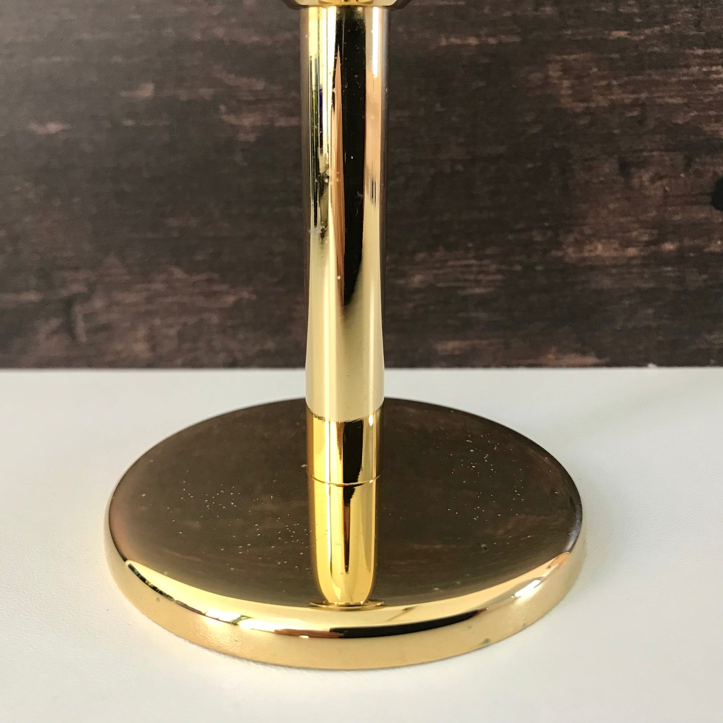 Vintage Danish Gold Candle Stick Holder Ecco 1970s Dansk Design