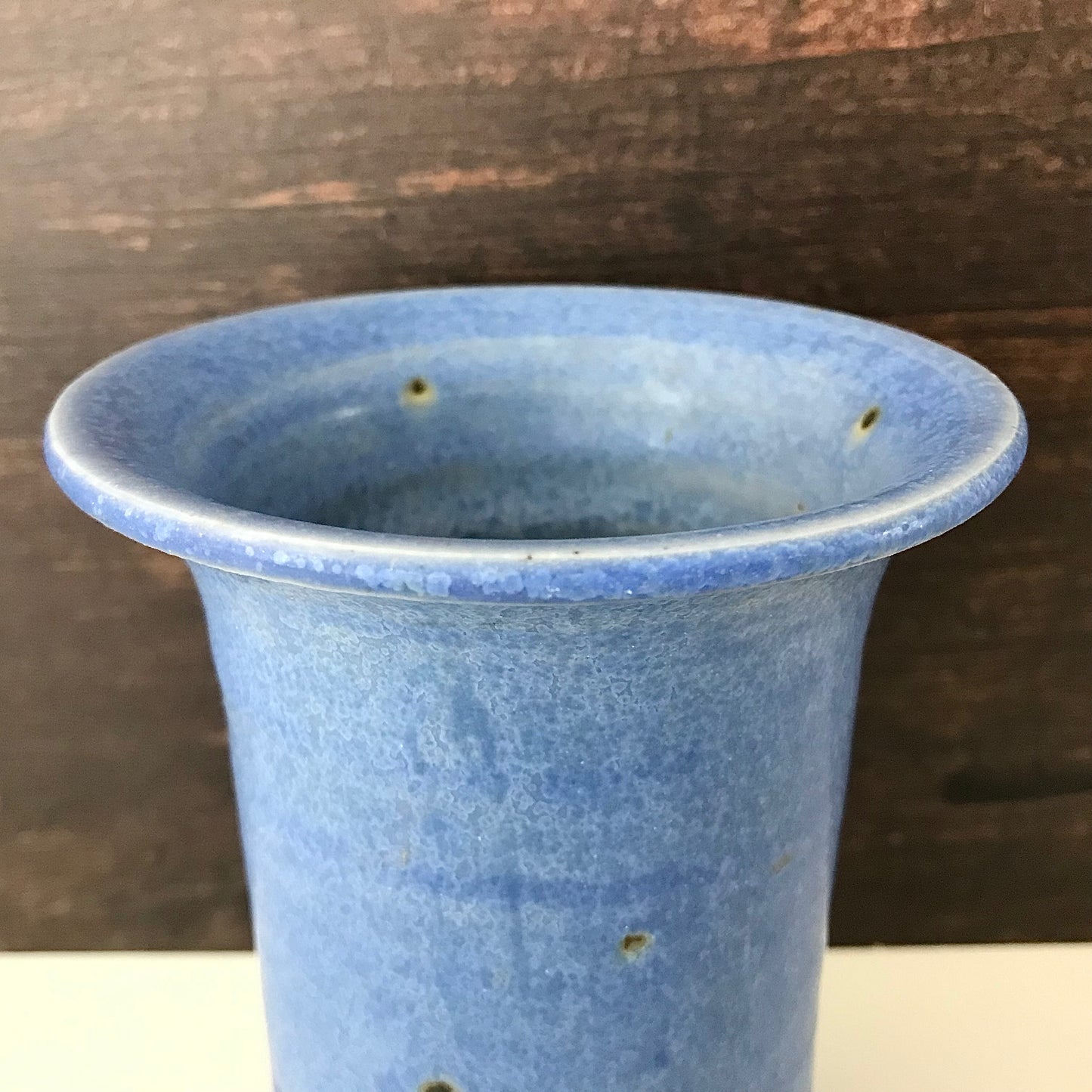 Tue Poulsen Blue Danish Studio Pottery Vase Haresfur Glaze