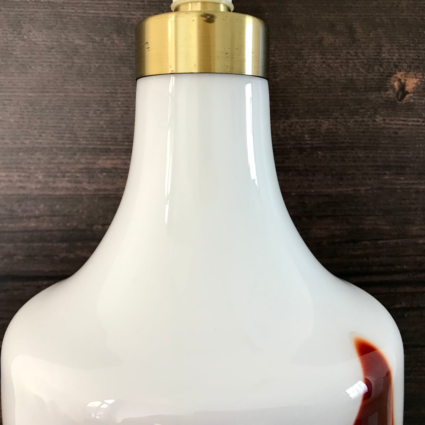 Huge Holmegaard Red Opal Glass Table Lamp Danish 1970s Light Vintage Scandinavian Lighting