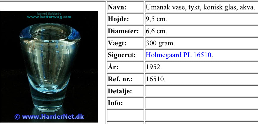 Holmegaard Denmark Akva Glass Bud Vase Danish Design 1950s Scandinavian