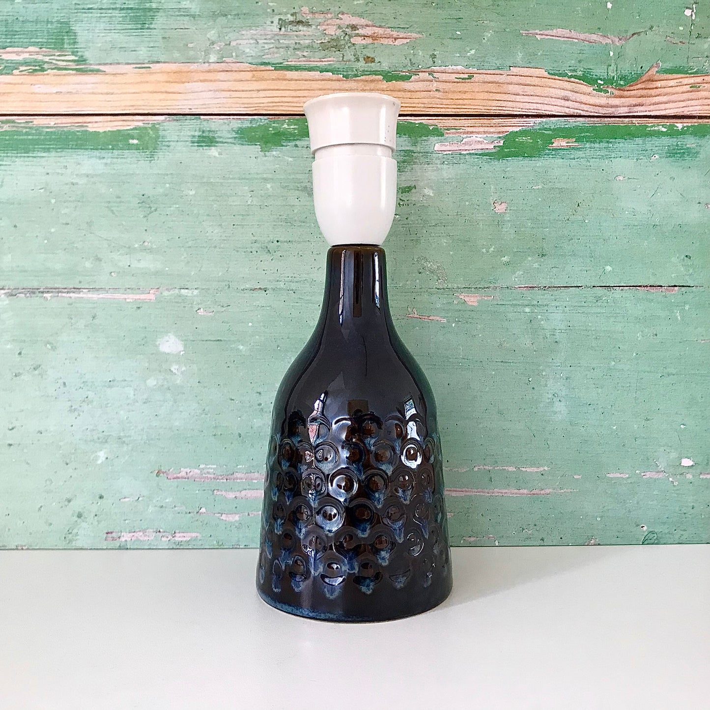 Soholm Pottery Blue Caramel Danish Ceramic Table Lamp 1960s 966