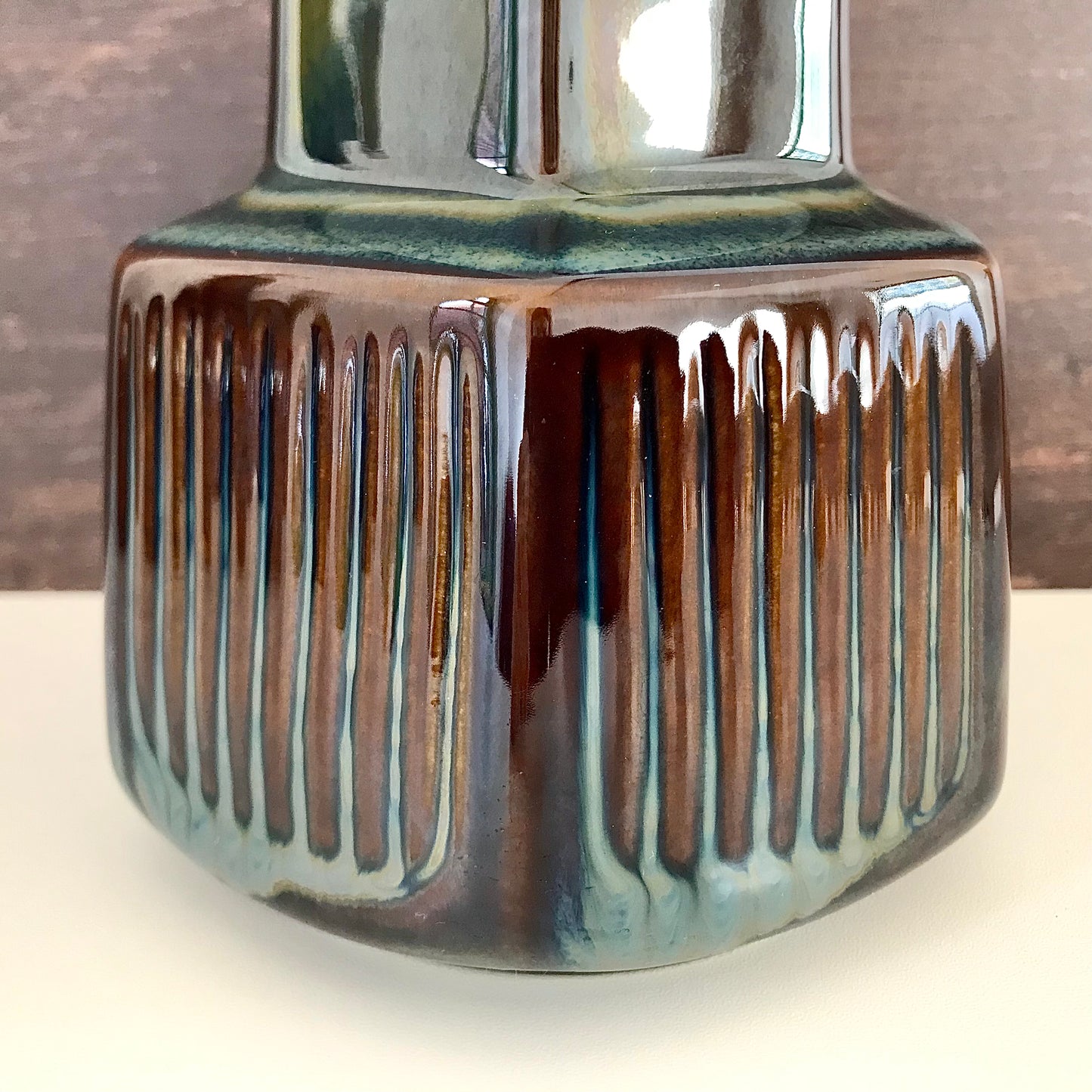 Soholm Pottery Blue Danish Table Lamp Vintage 1960s Retro Scandinavian Light 1056