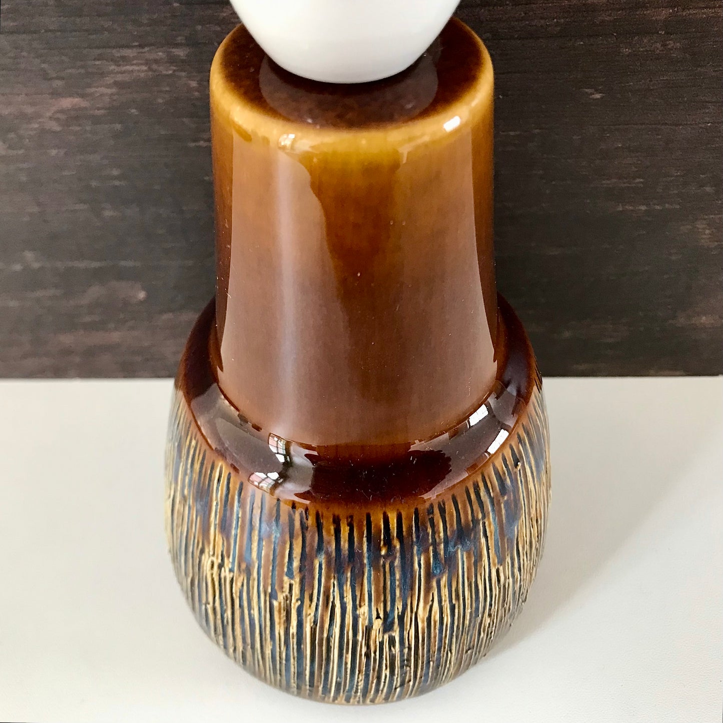 Soholm Pottery Danish Amber Manila Table Lamp Vintage 1960s Retro Ceramic 3305