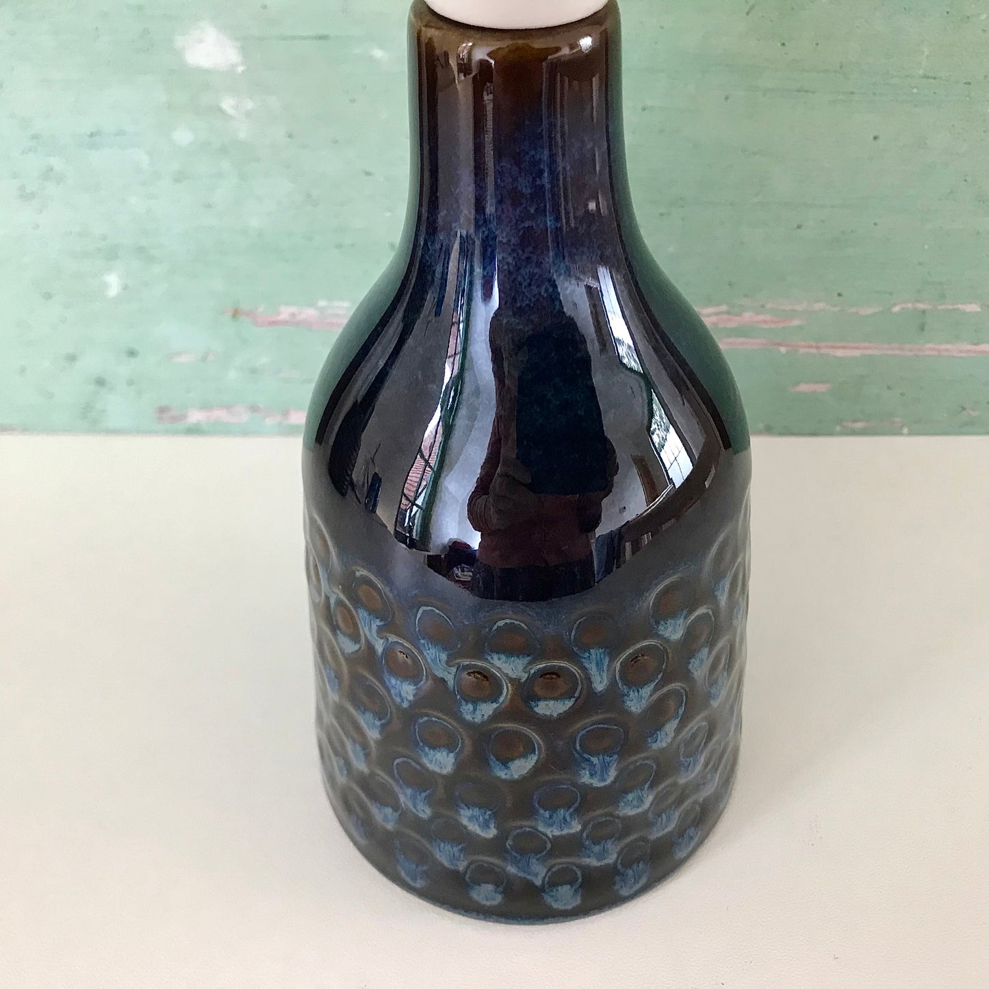 Soholm Pottery Blue Caramel Danish Ceramic Table Lamp 1960s 966