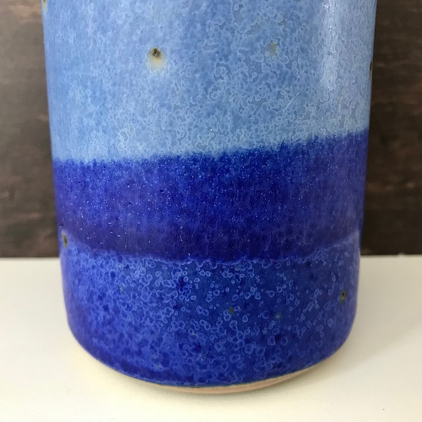 Tue Poulsen Blue Danish Studio Pottery Vase Haresfur Glaze