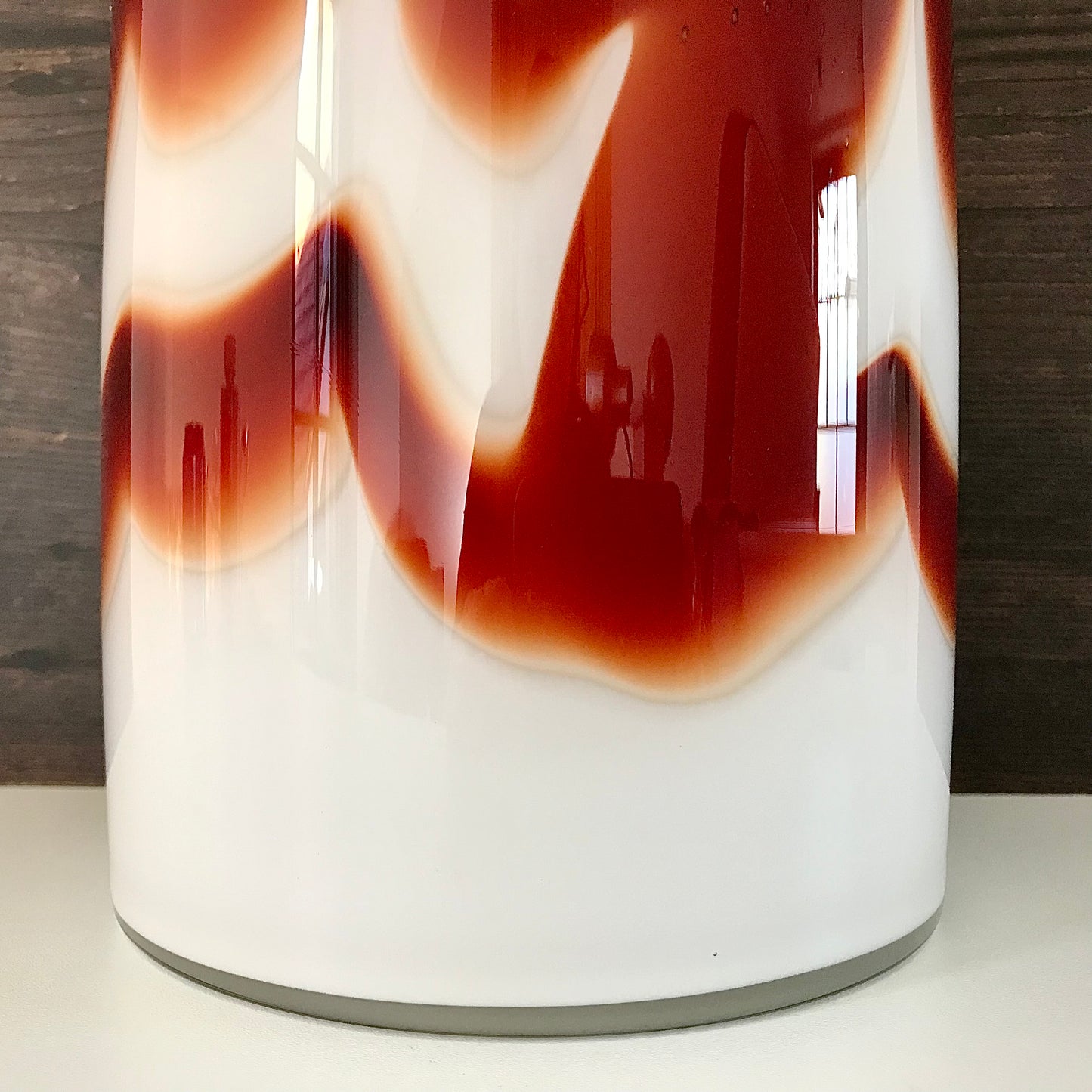 Huge Holmegaard Red Opal Glass Table Lamp Danish 1970s Light Vintage Scandinavian Lighting