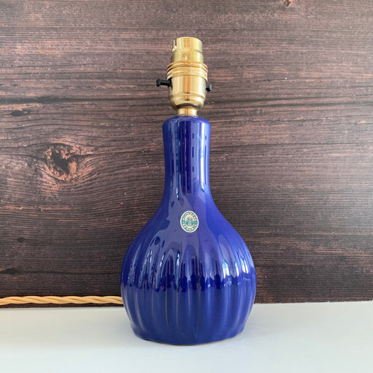 Vintage Alingsas Pottery Swedish Blue Ceramic Table Lamp 1960s 1970s