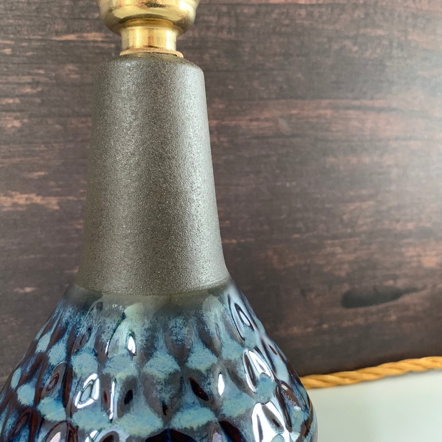 Soholm Pottery Blue Granite Danish Table Lamp Vintage 1960s 3323