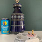 Mid Century Italian Cobalt Blue Silver Pottery Table Lamp Bitossi Ceramic 1960s 1970s