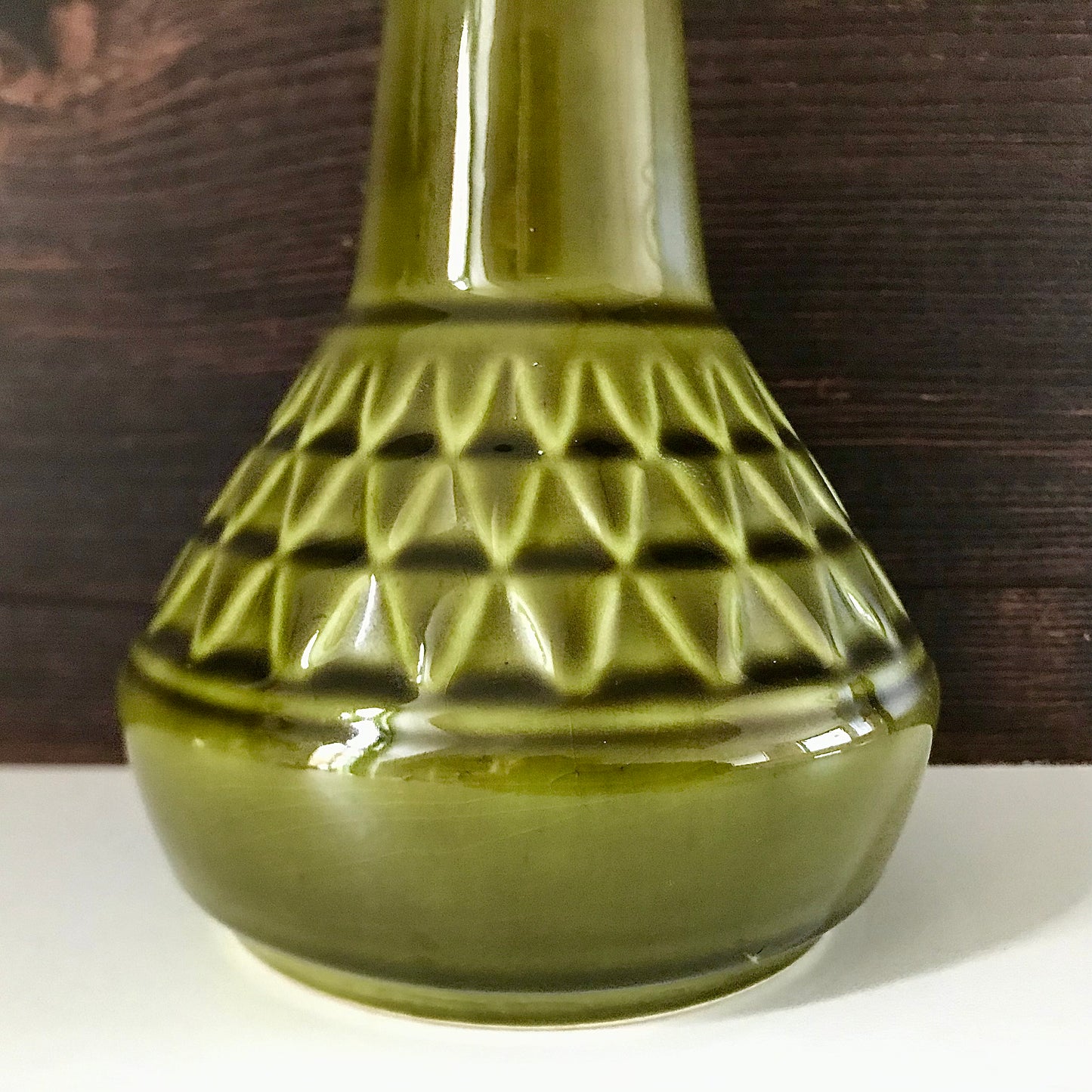 Soholm Pottery Olive Green Danish Table Lamp 1960s Avocado Retro Scandi 3323
