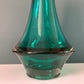 Riihimaki Turquoise Glass Vase Finnish 1379 1960s 1970s Rocket Atomic
